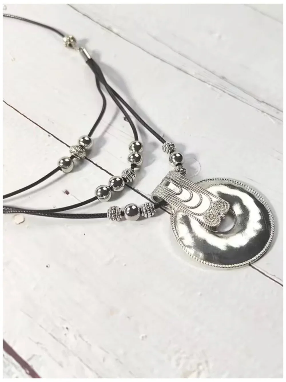 NWT Boho Chic Multi-Layer Circle Necklace Minimalist  Statement